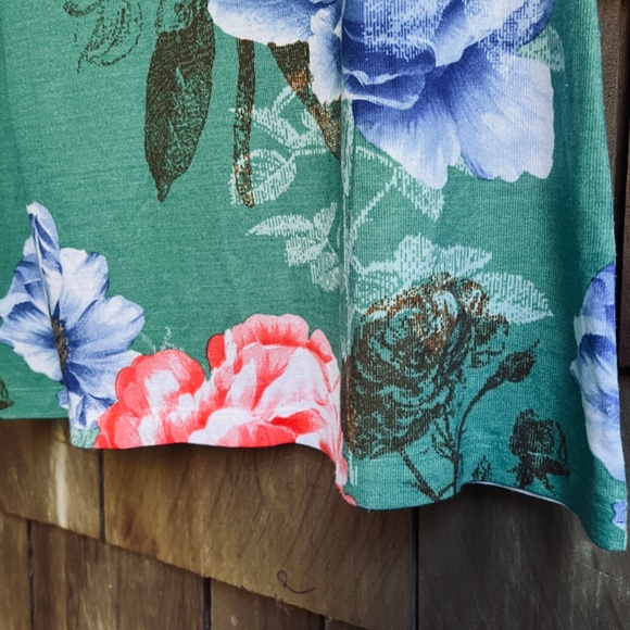 Nally & Millie 🇺🇸 Floral Print Long Sleeve Knit Shift Sweater Dress Tunic M - Picture 6 of 13